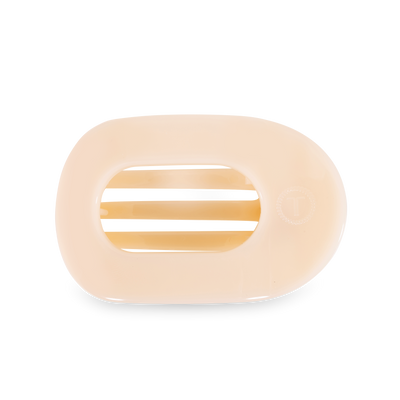 TELETIES - Pinza para el pelo redonda y plana | Mediana | Beige almendra