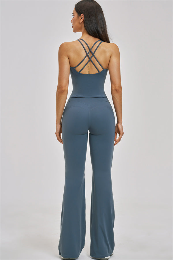 The Zenith Crop Top Flared Leggings 2-Piece Set