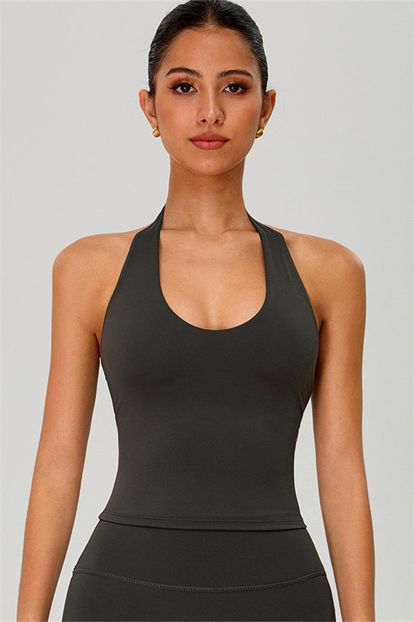 The Solid Halter Tank Top