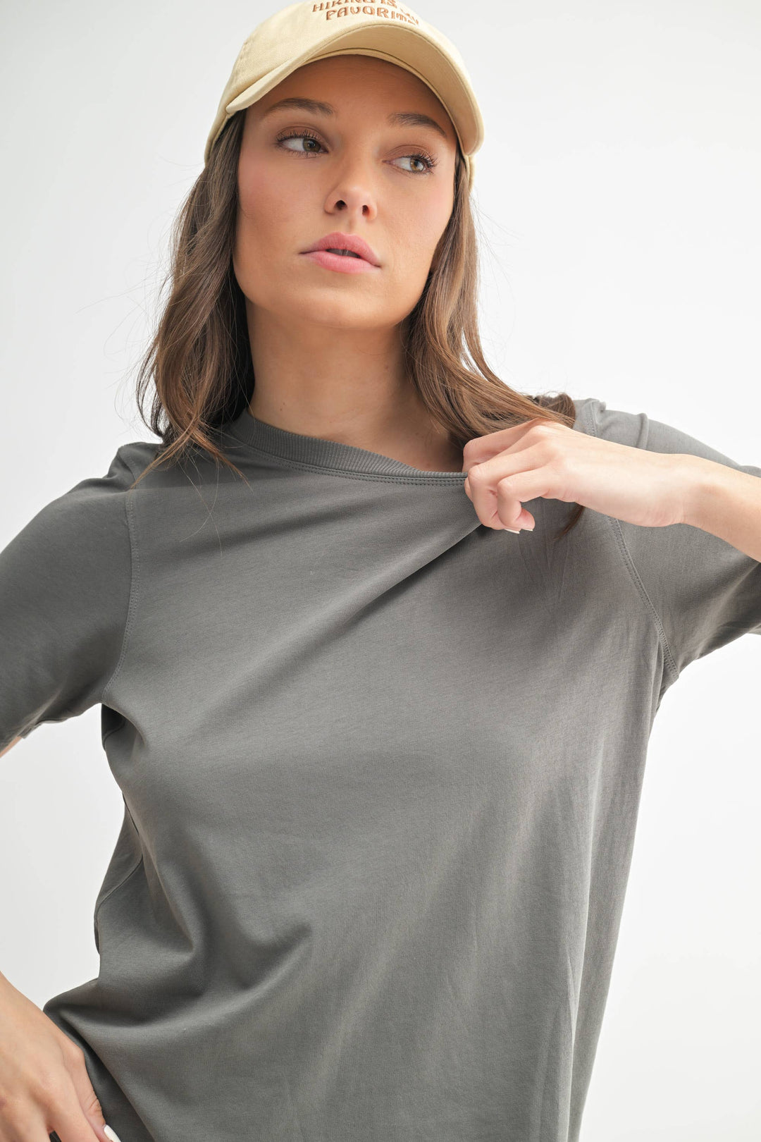Mono B Classic Boxy Fit Tee - New Pewter - WOMEN