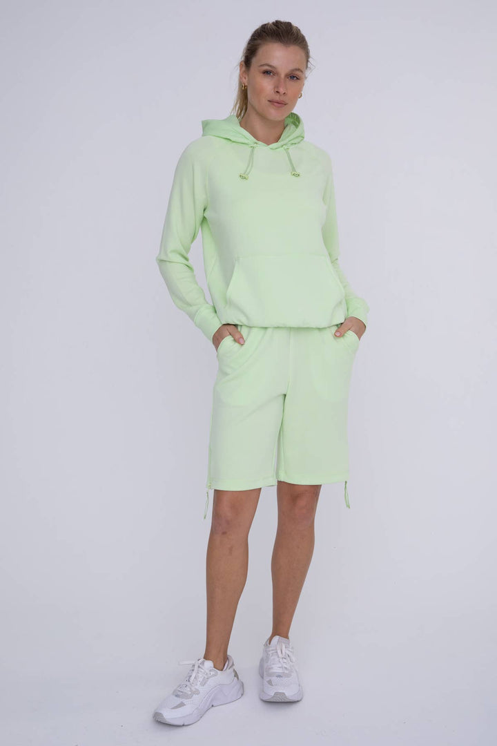 Mono B Modal-Blend Pullover Hoodie - Light Fair Green - WOMEN