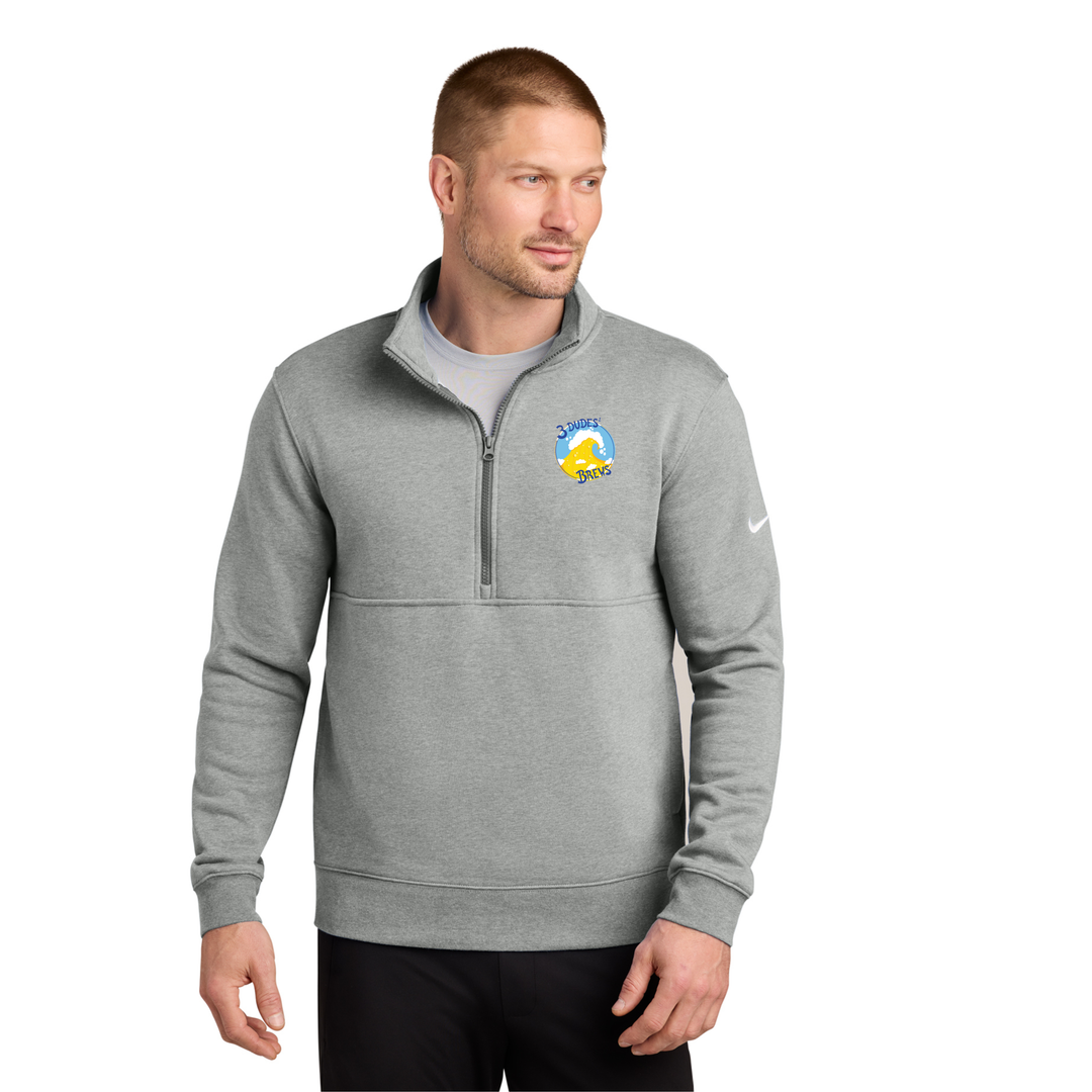 3 Dudes Brews - Nike Men's Club Fleece Sleeve Swoosh 1/2-Zip - NKDX6718