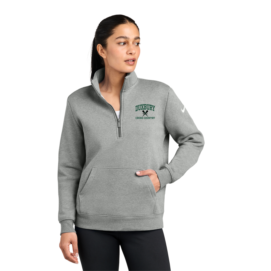 Duxbury Cross Country- Nike Women's Club Fleece Sleeve Swoosh 1/2-Zip (NKDX6720)