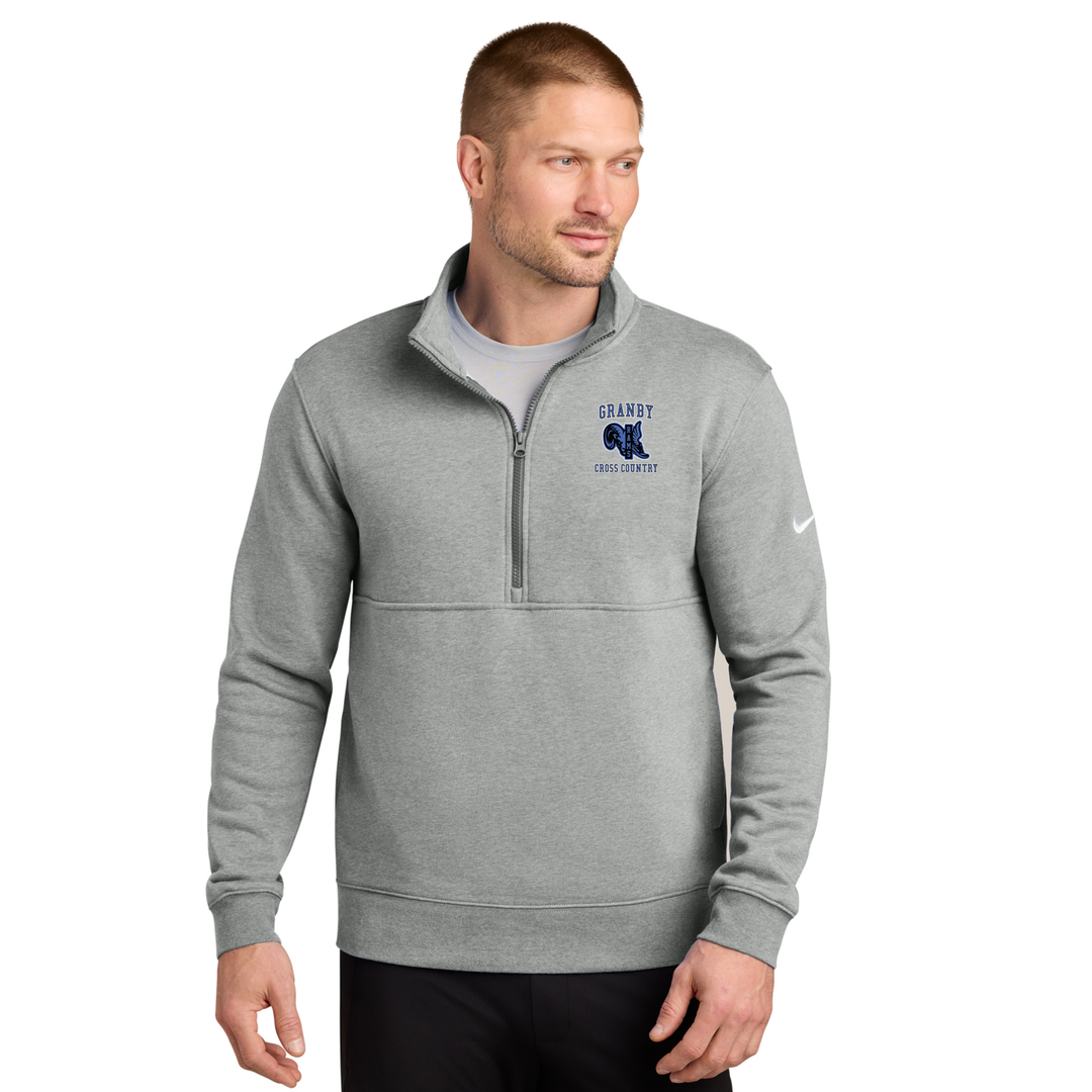 Granby Cross Country - Nike Men's Club Fleece Sleeve Swoosh 1/2-Zip - NKDX6718