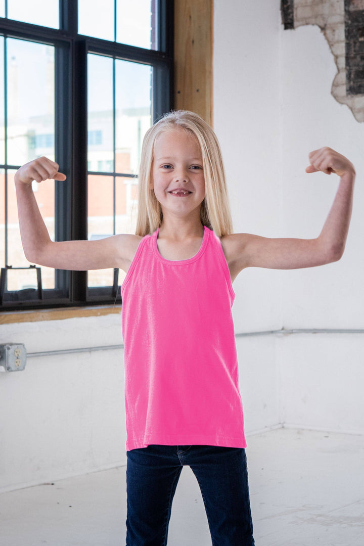 Camiseta sin mangas de algodón prémium para niñas de GOEX Apparel