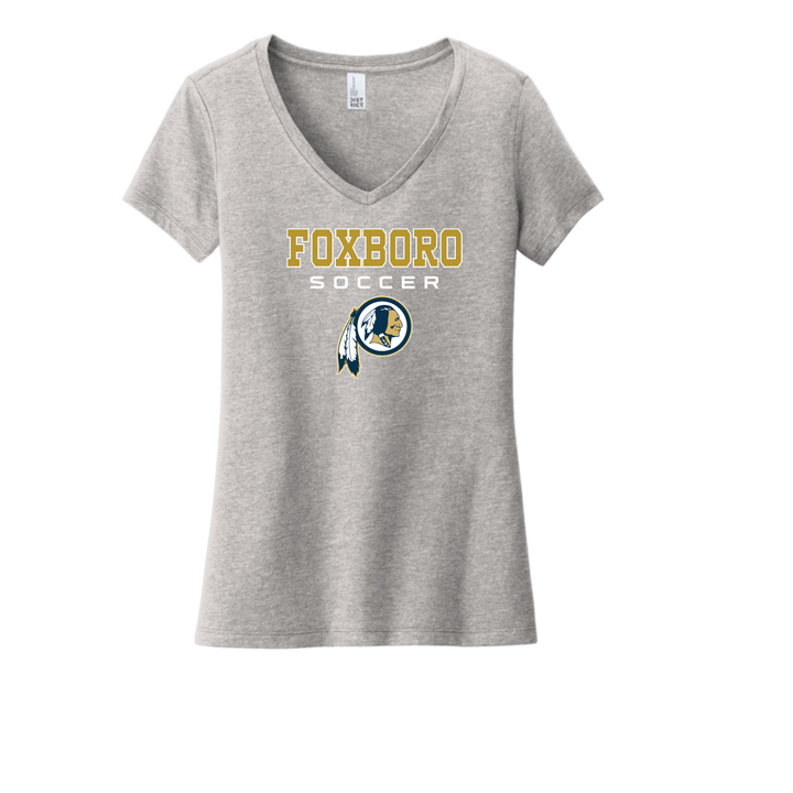 Camiseta de fútbol de Foxboro Boys - Camiseta de algodón con cuello en V para mujer (DT6503)