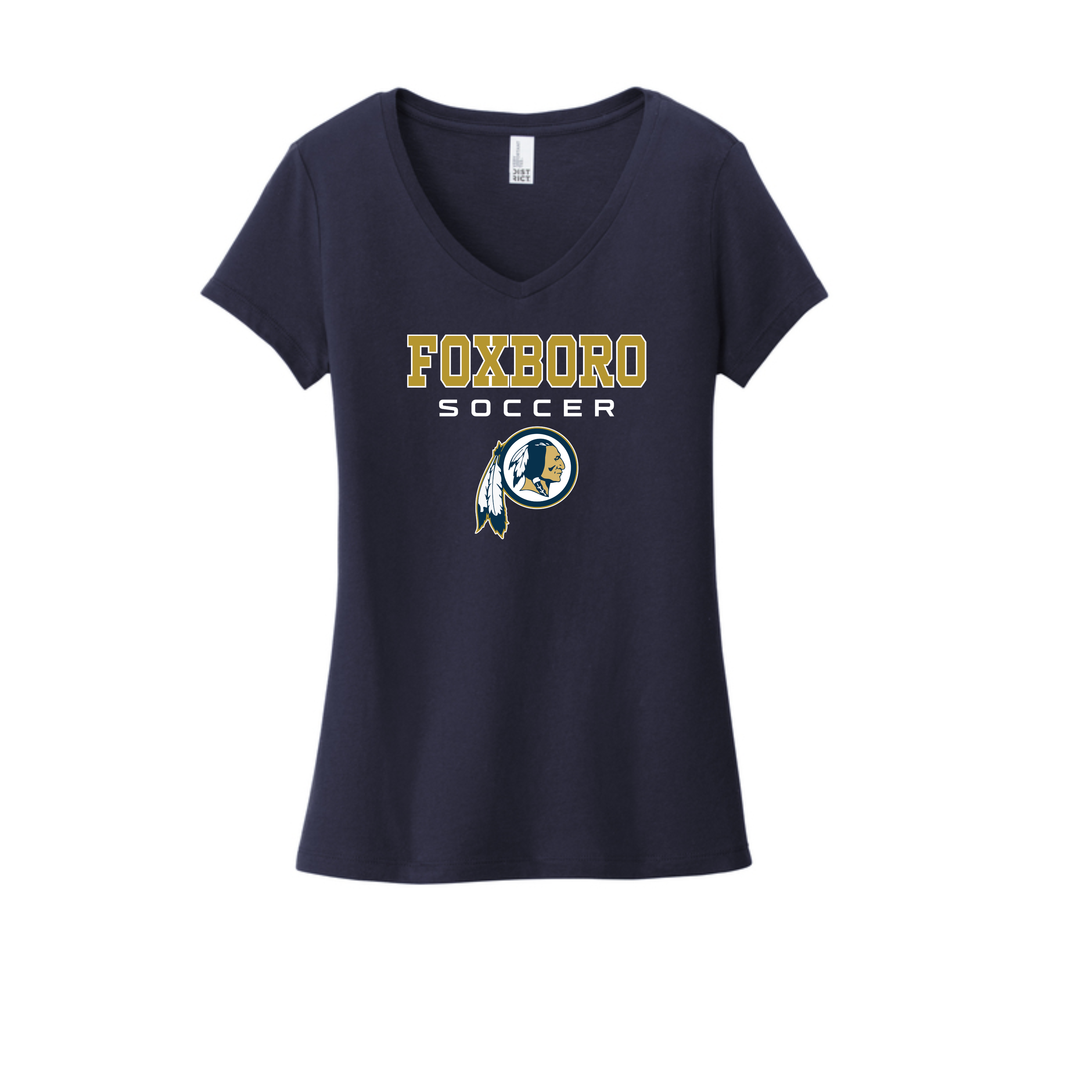 Camiseta de fútbol de Foxboro Boys - Camiseta de algodón con cuello en V para mujer (DT6503)