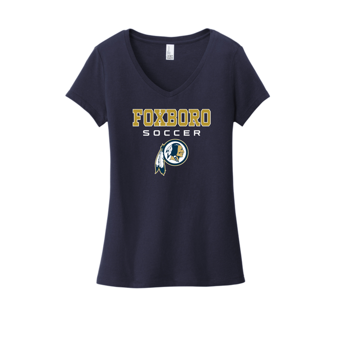 Camiseta de fútbol de Foxboro Boys - Camiseta de algodón con cuello en V para mujer (DT6503)