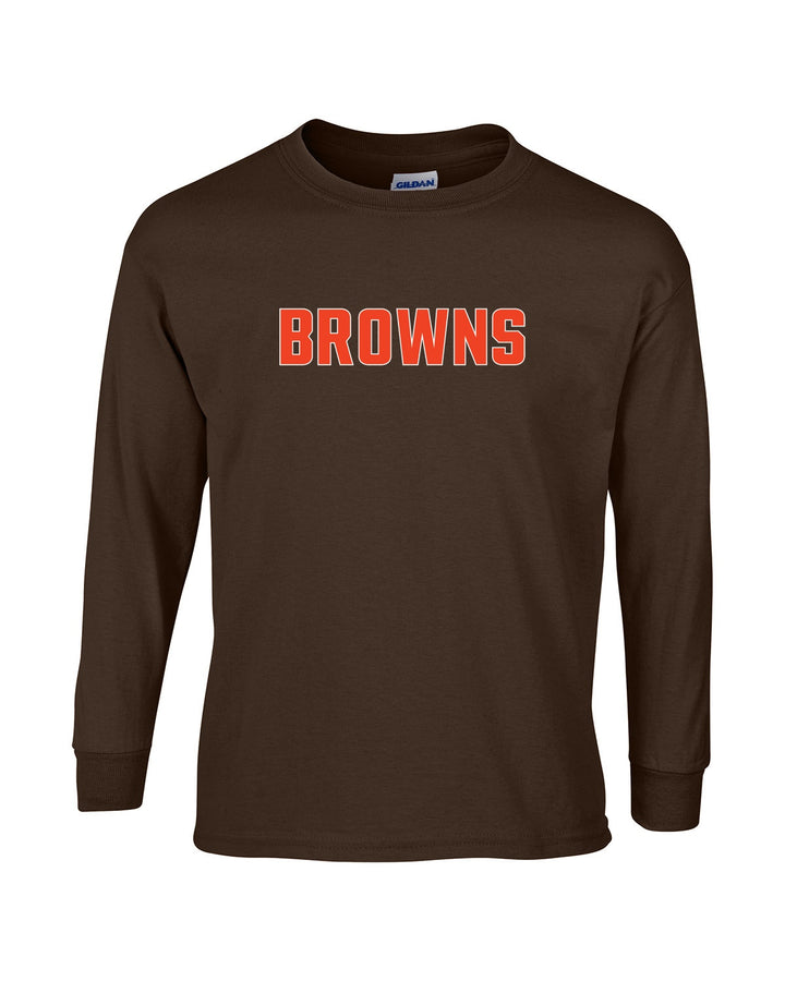 Camiseta de manga larga Gildan Adult Ultra Cotton® de 6 oz con diseño de fútbol americano de los Browns (G240)