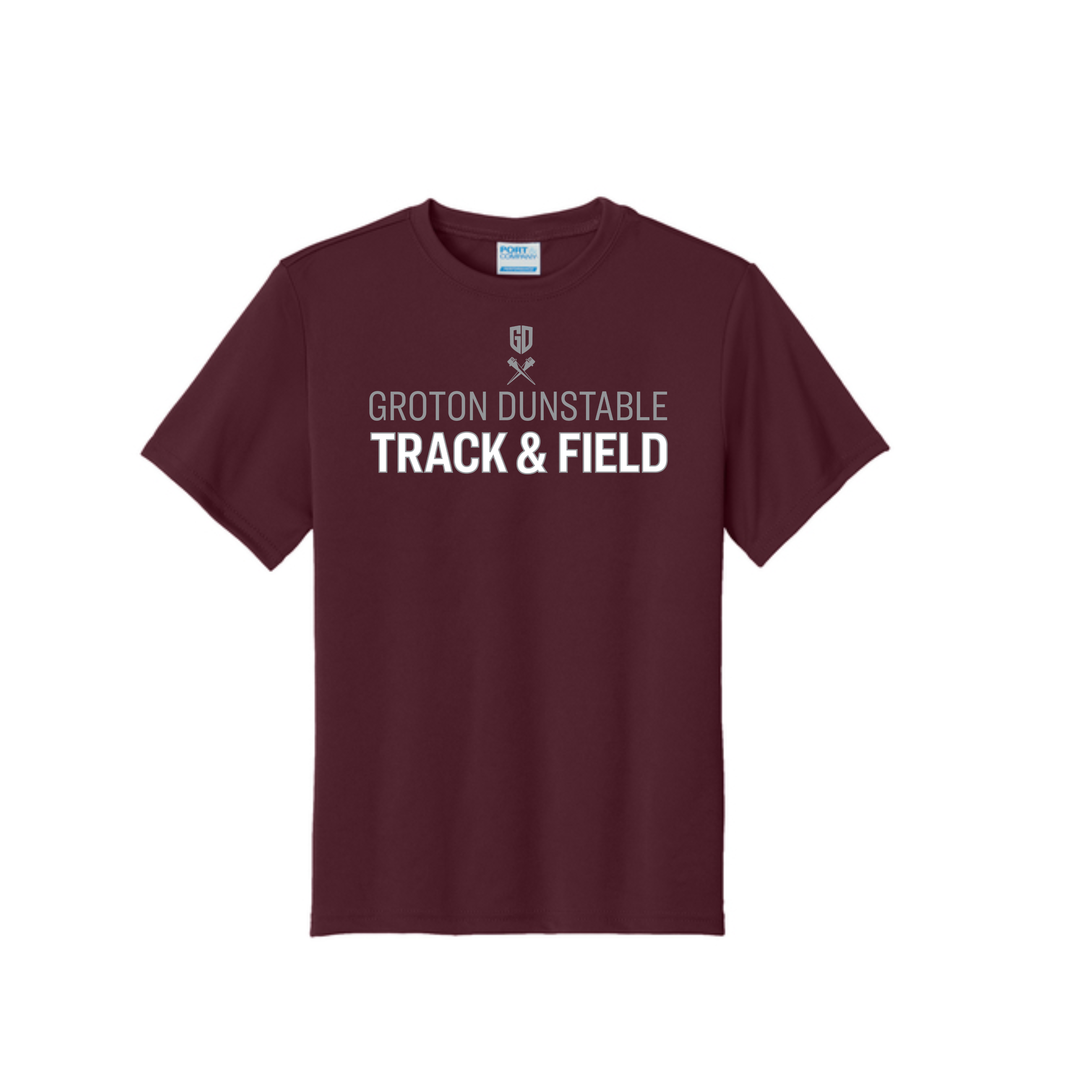 Groton Dunstable Track & Field - Youth Performance Tee (PC380Y)