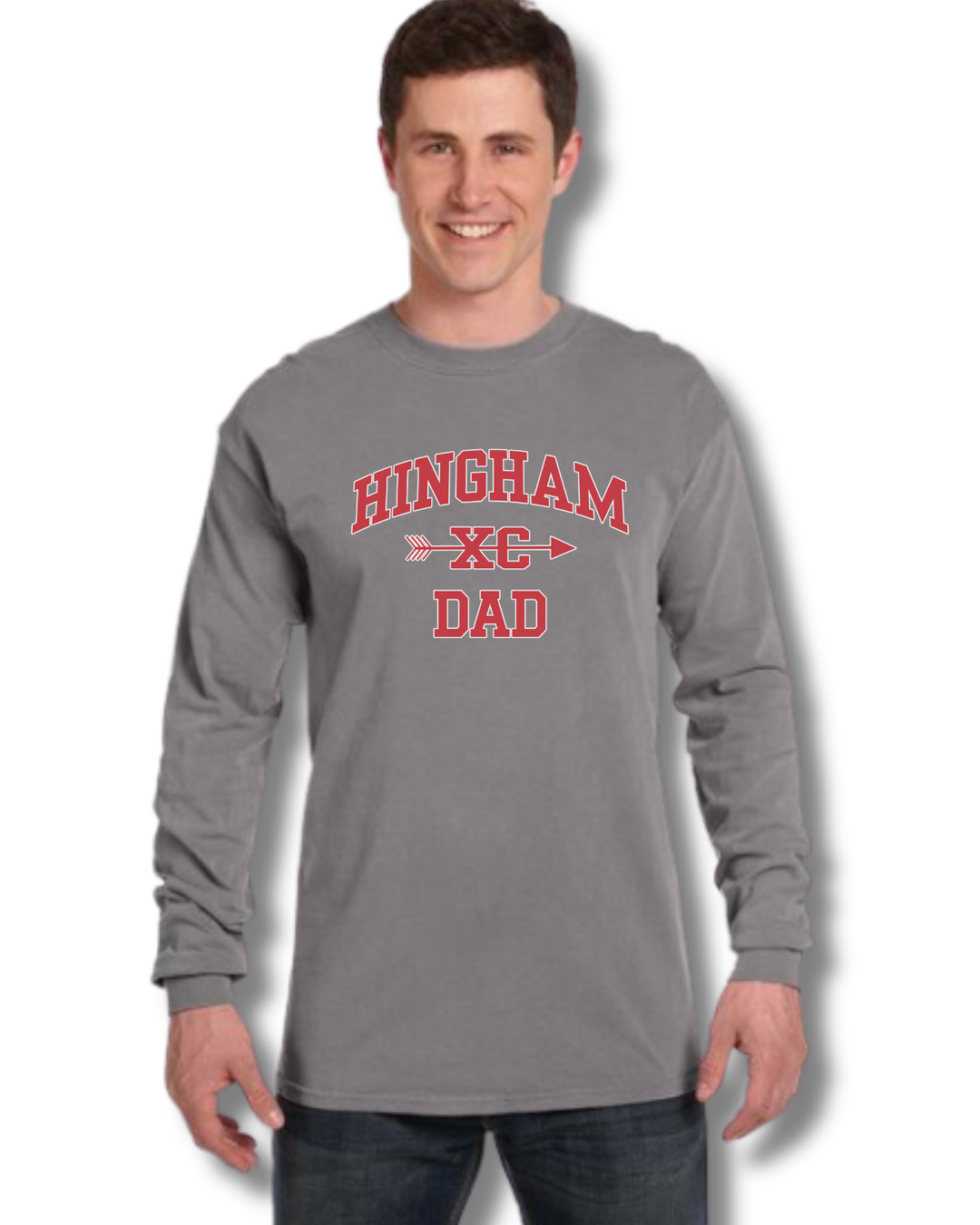 Camiseta de manga larga de peso pesado para adultos Hingham Cross Country Mom &amp; Dad (C6014)