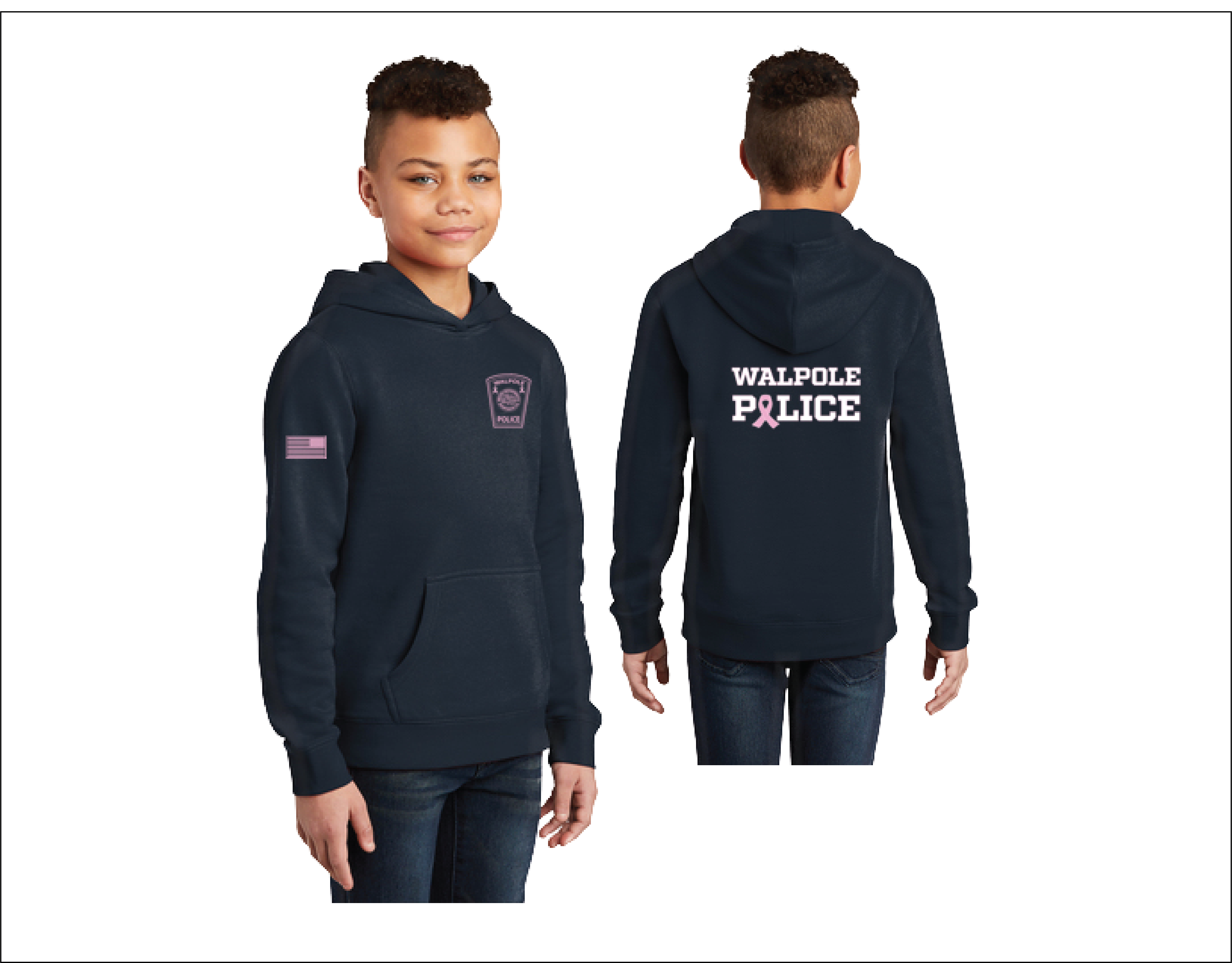 Walpole PD Breast Cancer Awareness District® Youth V.I.T.™ Fleece Hoodie (DT6100Y)