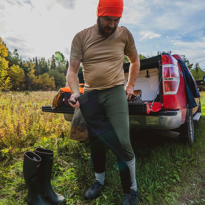 Heavyweight Wool Zip-Off Bottoms 3/4 length - 100% Merino Wool
