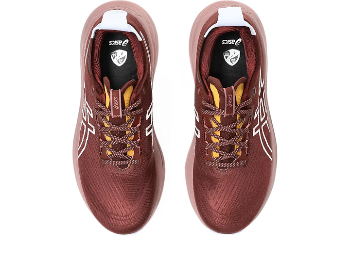 Womens Asics Gel-Nimbus 27 TR - NATURE BATHING/DARK RED PLANET