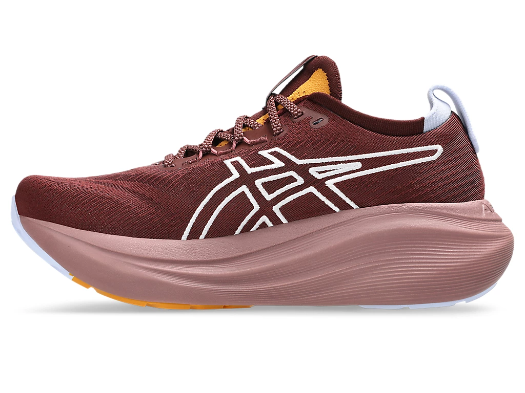 Womens Asics Gel-Nimbus 27 TR - NATURE BATHING/DARK RED PLANET