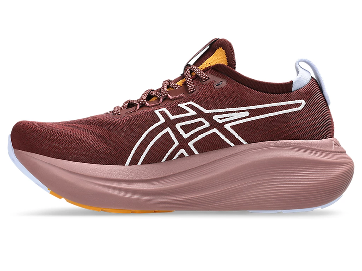 Womens Asics Gel-Nimbus 27 TR - NATURE BATHING/DARK RED PLANET