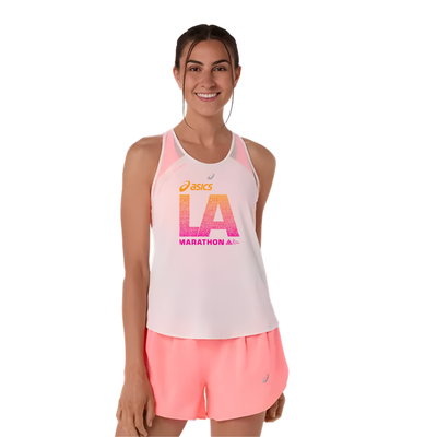 Camiseta de tirantes ASICS para mujer Maratón de Los Ángeles 2026 - ASICS - Crema (2012D370) (LA26-13)