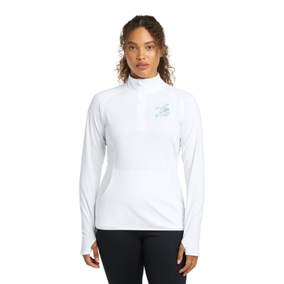 Lauren Leonard Health - Women's 1/4-Zip Pullover- White (LST850)