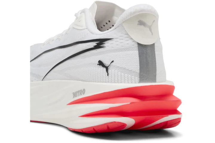 Men's Puma DEVIATE PURE NITRO - PUMA WHITE-ULTRA RED-PUMA SILVER