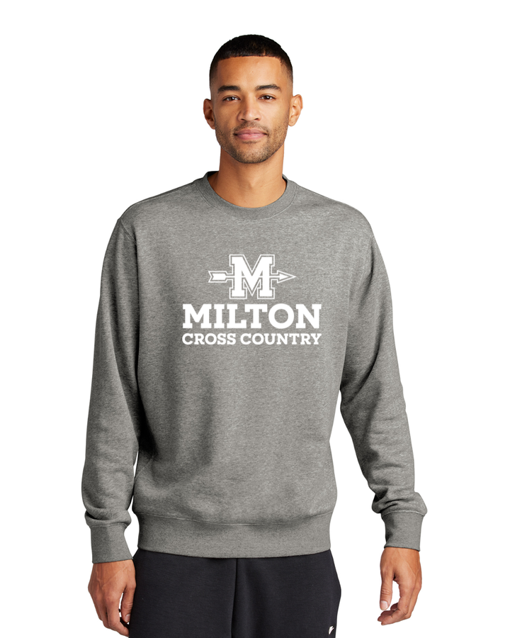 Milton Cross Country - Sudadera unisex de cuello redondo Nike Club Fleece gris (NKFD9863)