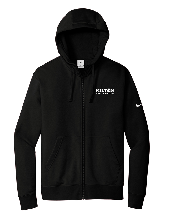 Sudadera con capucha y cremallera completa Nike Club Fleece Sleeve Swoosh de Milton Track and Field (NKDR1513)