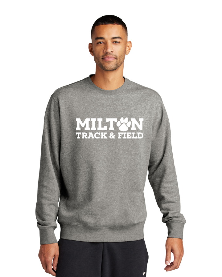 Milton Track and Field - Sudadera unisex de cuello redondo Nike Club de polar negro (NKFD9863)