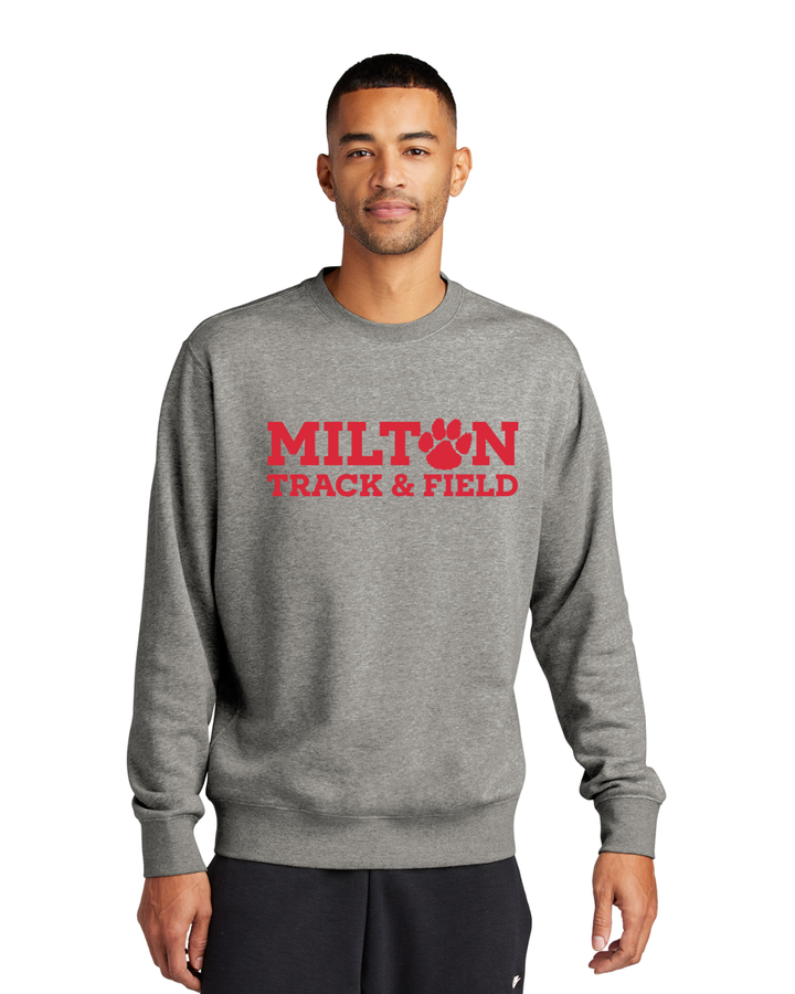 Milton Track and Field - Sudadera unisex de cuello redondo Nike Club de polar negro (NKFD9863)