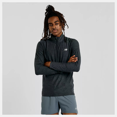 New Balance Space Dye 1/4 Zip - Negro Jaspeado - HOMBRE