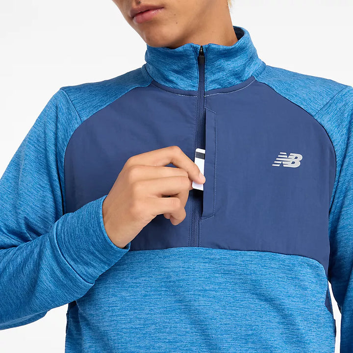 New Balance Athletics Heat Grid 1/2 Zip - Blue Heron - MEN (MT43204)