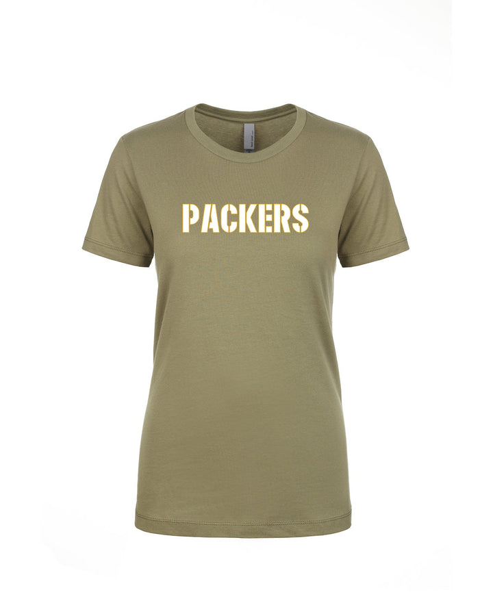 Camiseta de fútbol bandera de los Packers Next Level Apparel para mujer (N3900)