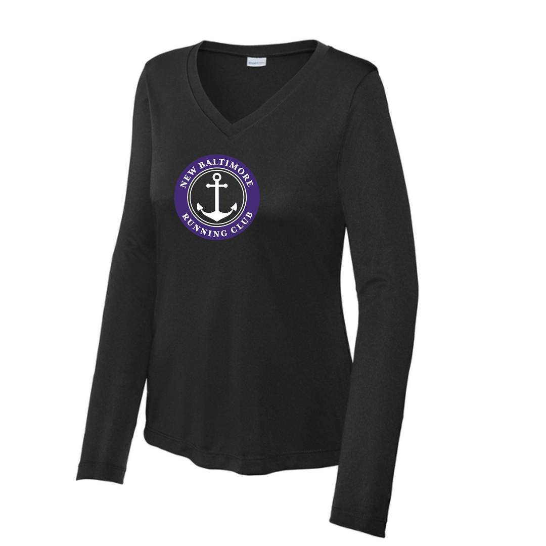 New Baltimore Run Club - Women's Long Sleeve Performance V-Neck T-Shirt (LST353LS)