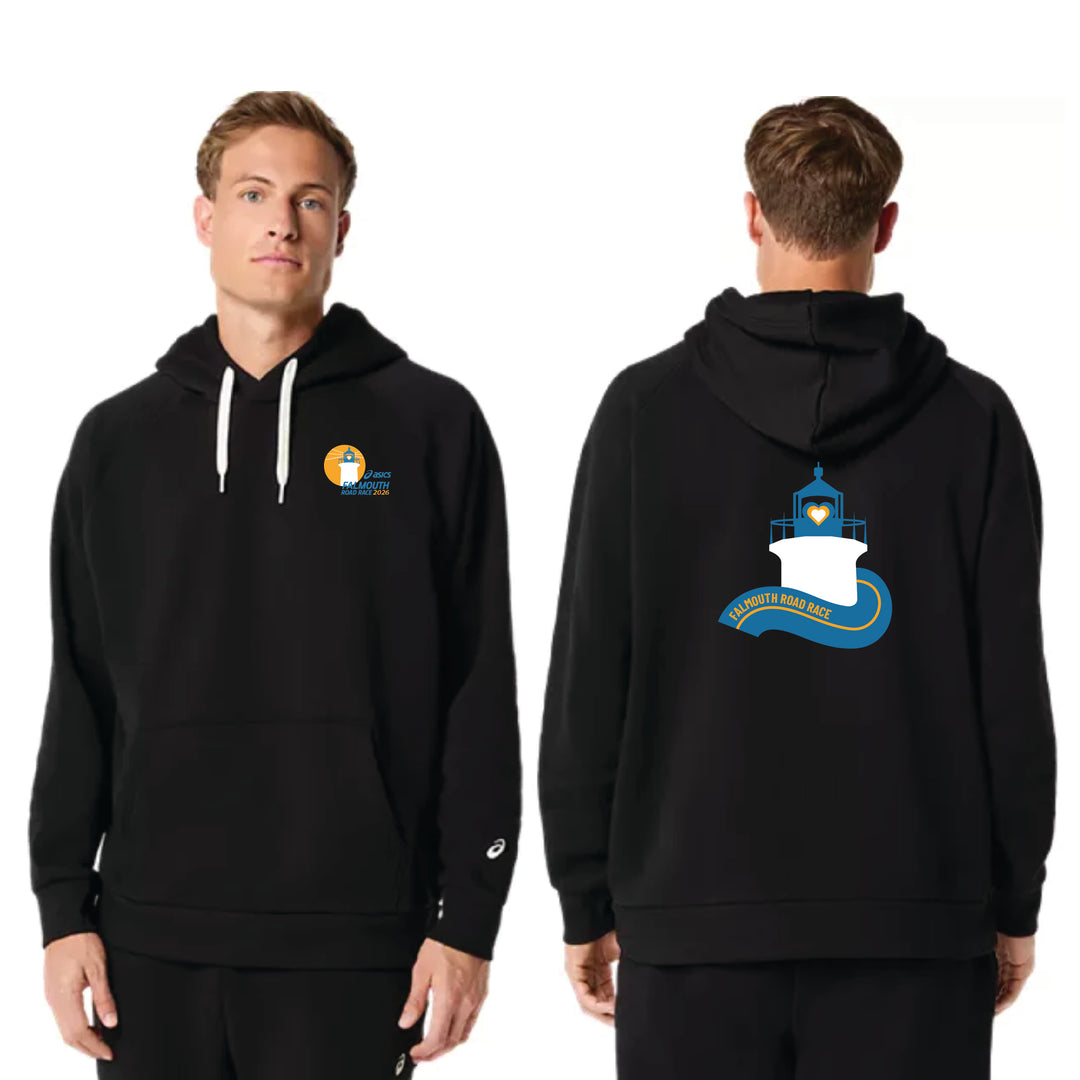 NFNP ASICS Falmouth Road Race 2026 - Sudadera con capucha unisex de forro polar ASICS, color negro (2031F470)