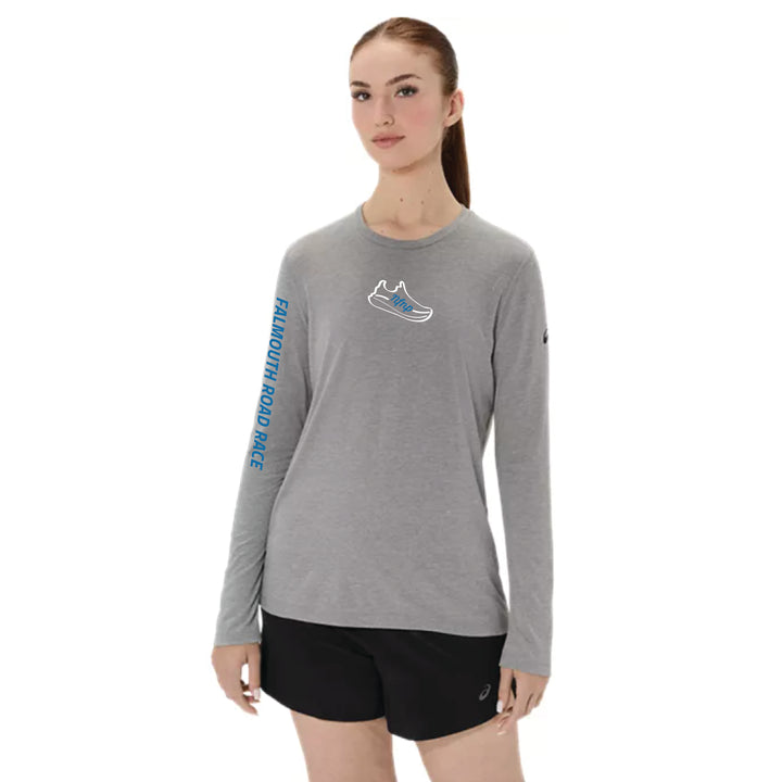 NFNP ASICS Falmouth Road Race 2026 - ASICS Women's PR Long Sleeve Triblend Tee Grey (2012D305) (NFNP-06 FRONT, NFNP-07 SLEEVE)