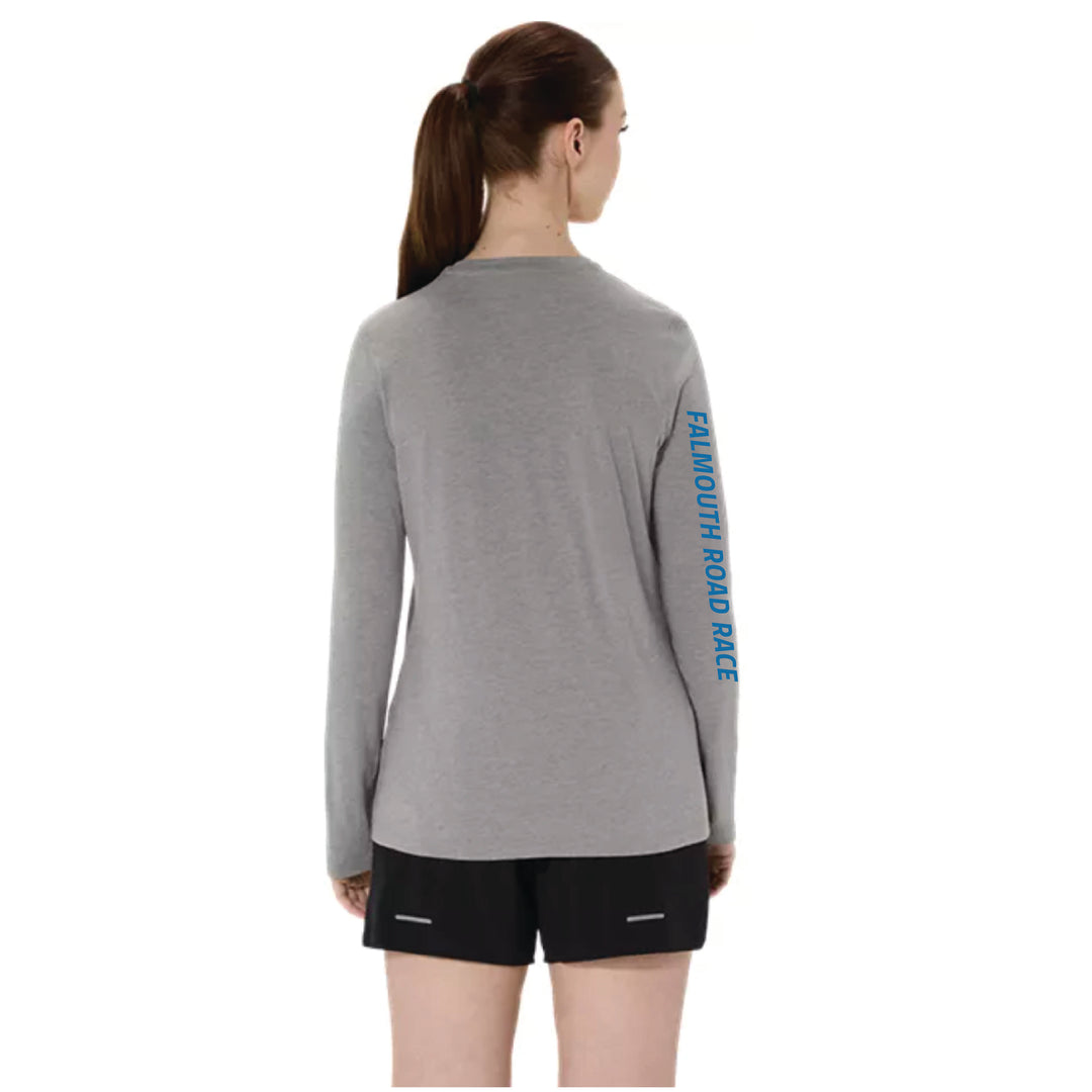 NFNP ASICS Falmouth Road Race 2026 - ASICS Women's PR Long Sleeve Triblend Tee Grey (2012D305) (NFNP-06 FRONT, NFNP-07 SLEEVE)