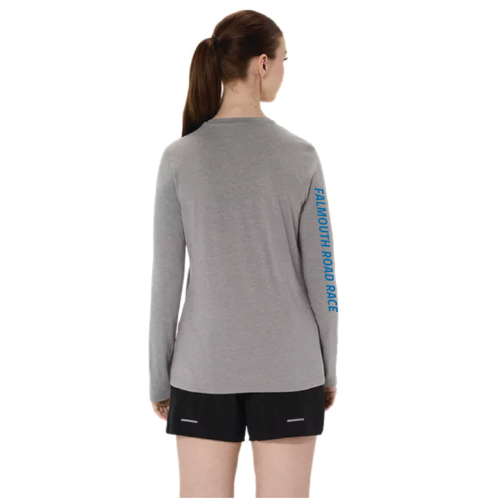 NFNP ASICS Falmouth Road Race 2026 - ASICS Women's PR Long Sleeve Triblend Tee Grey (2012D305) (NFNP-06 FRONT, NFNP-07 SLEEVE)