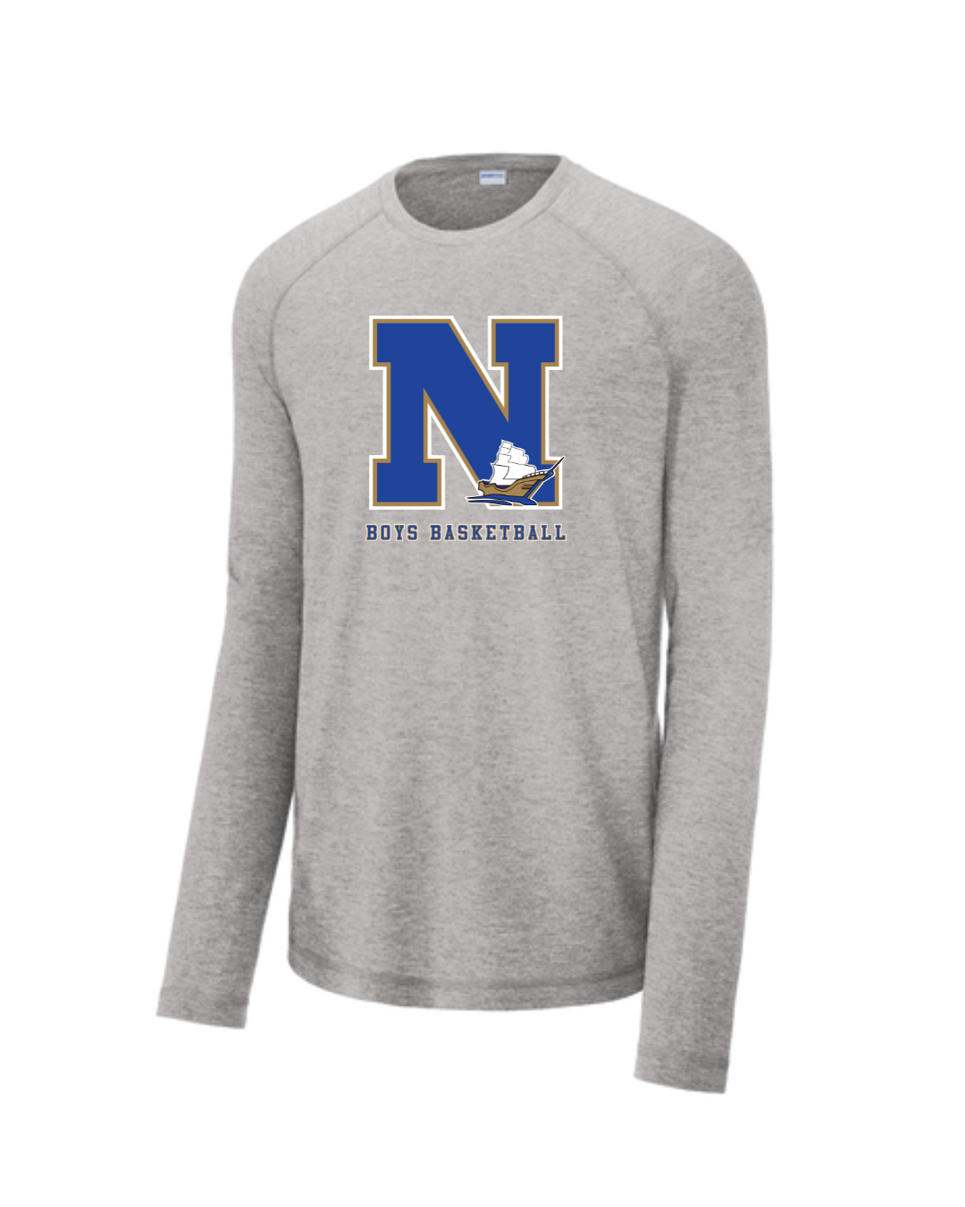 Camiseta de baloncesto Norwell para niño, manga larga, raglán, transpirable, de triple mezcla (ST400LS)