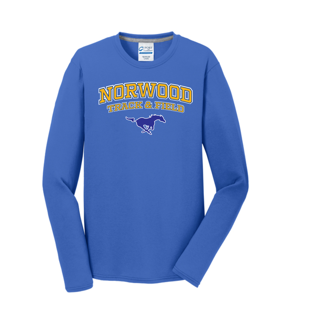 Norwood Track & Field - Mens Long Sleeve Performance Blend Tee (PC381LS)