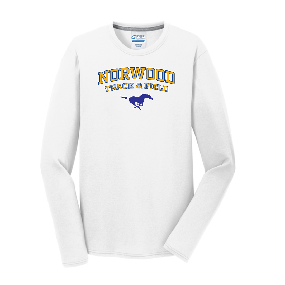 Norwood Track & Field - Mens Long Sleeve Performance Blend Tee (PC381LS)