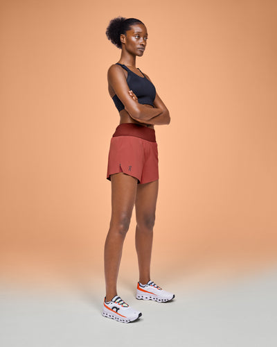 Pantalones cortos para correr ON de 5" - Castaño/Rubí - MUJER (1WE11821907)