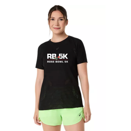 2027 Rose Bowl Half 5K - ASICS Women's Metarun Short Sleeve Top Black (2012D418) (RB27-20)