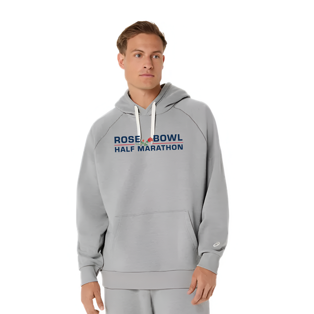 2027 Rose Bowl Half Marathon - ASICS Unisex Fleece Relaxed Pullover Hoodie Grey Heather (2031F470) (RB27-01)