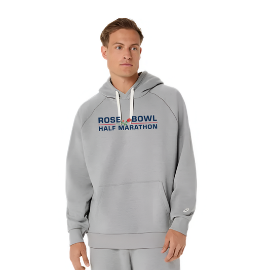 2027 Rose Bowl Half Marathon - ASICS Unisex Fleece Relaxed Pullover Hoodie Grey Heather (2031F470) (RB27-01)