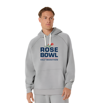 2027 Rose Bowl Half Marathon - ASICS Unisex Fleece Relaxed Pullover Hoodie Grey Heather (2031F470) (RB27-07)