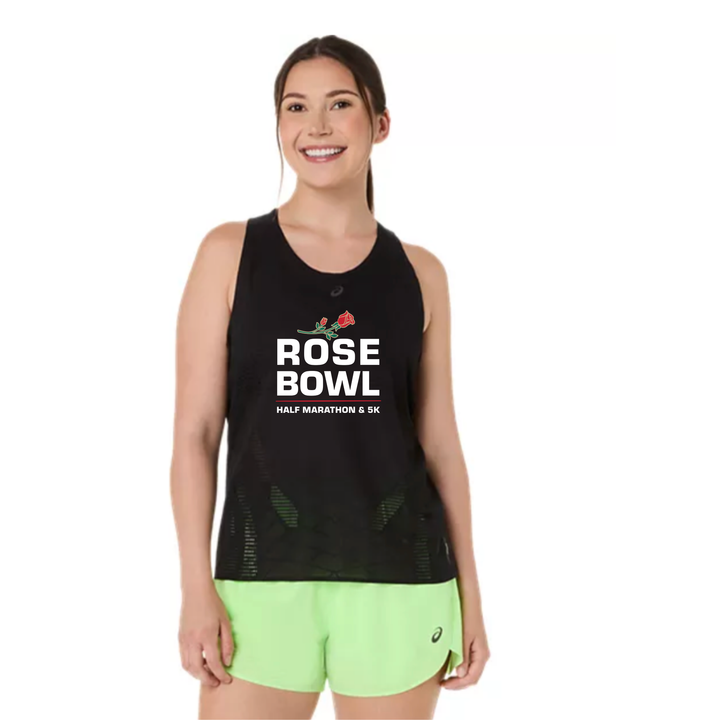 2027 Rose Bowl Half Marathon & 5K- ASICS Women's Metarun Tank Black (2012D416) (RB27-14)