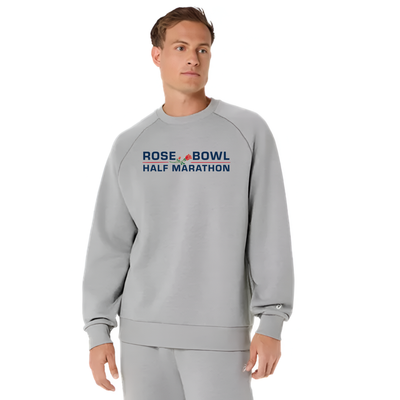2027 Rose Bowl Half Marathon - ASICS Unisex Fleece Crewneck Sweatshirt Grey Heather (2031F469) (RB27-01)