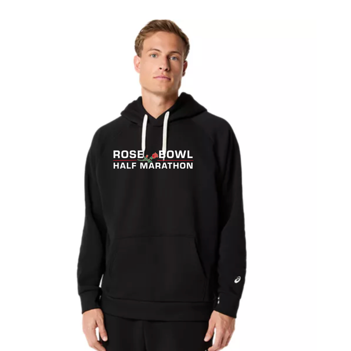 2027 Rose Bowl Half Marathon - ASICS Unisex Fleece Relaxed Pullover Hoodie Black (2031F470) (RB27-02)