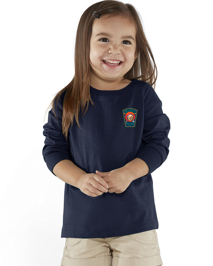 Camiseta de manga larga de jersey fino para niños pequeños con diseño navideño de Walpole PD - RS3302