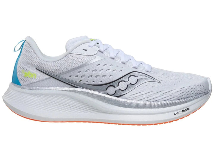 Saucony Ride 17 para hombre, color blanco y vizi (S20924-218)