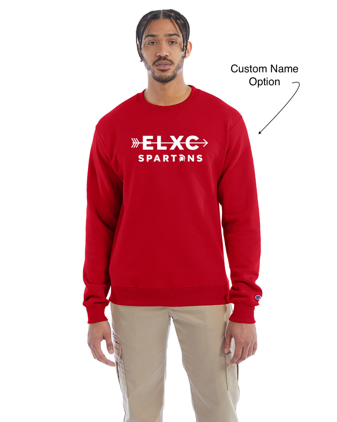 Sudadera con cuello redondo de campeón de cross country de East Longmeadow (S600)