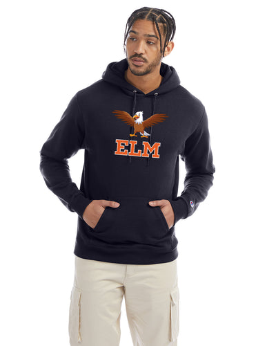 Sudadera con capucha y cuello redondo Champion Powerblend® para adultos de Elm Street School (S700)